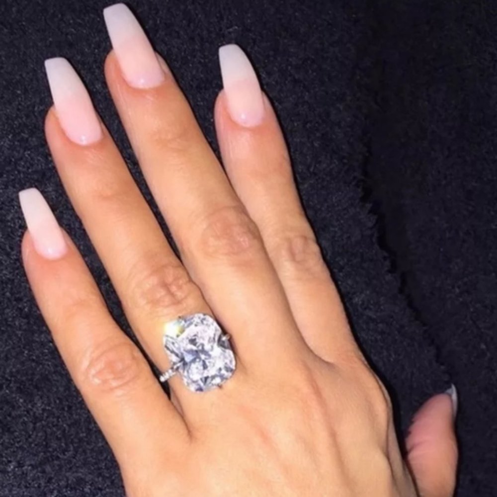 *NEW 8 CT Radiant Cut 925 Silver Diamond Ring